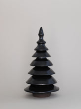 Load image into Gallery viewer, Ker stoneware christmas trees handthrown handmade black. Jólatré leir steinleir svört handgerð rennd