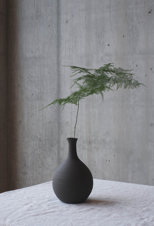 Black Stoneware Vase