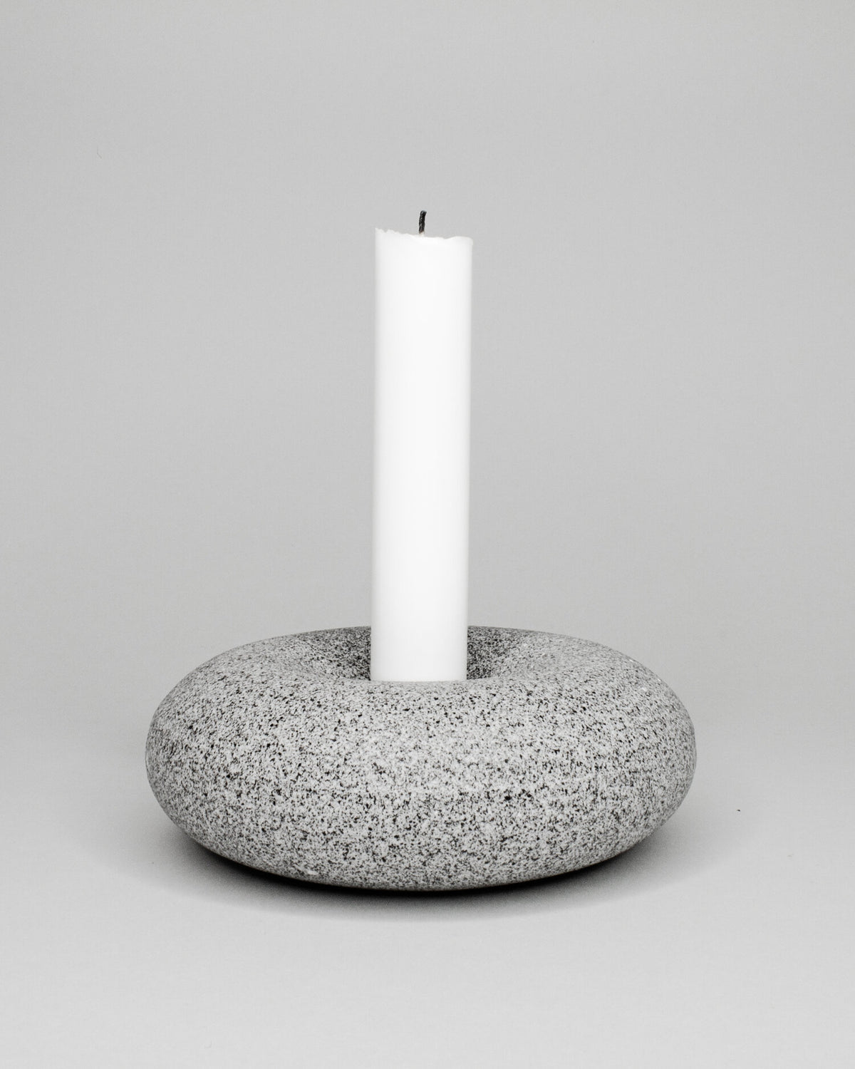 Handthrown porcelain candleholder made with volcanic ash
