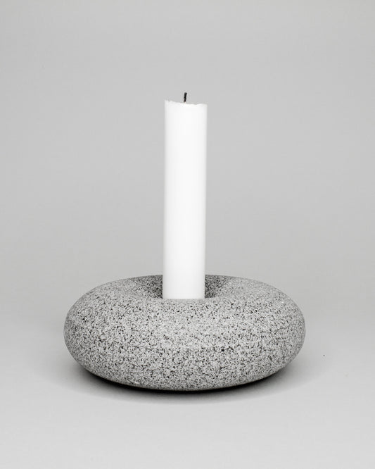 Handthrown porcelain candleholder made with volcanic ash