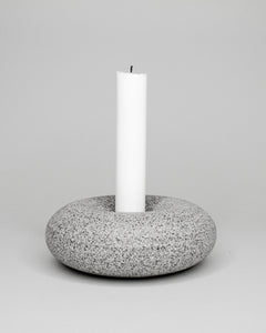 Handthrown porcelain candleholder made with volcanic ash