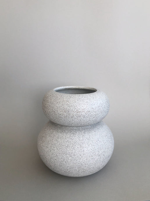 Handthrown porcelain vase made with volcanic ash ker