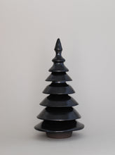 Load image into Gallery viewer, Ker stoneware christmas trees handthrown handmade black. Jólatré leir steinleir svört handgerð rennd

