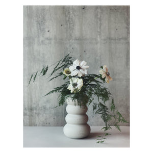 Tall handthrown porcelain vase made with volcanic ash ker